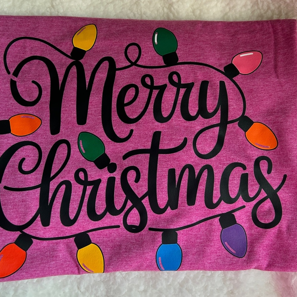 Pink Merry Christmas Holiday T-Shirt